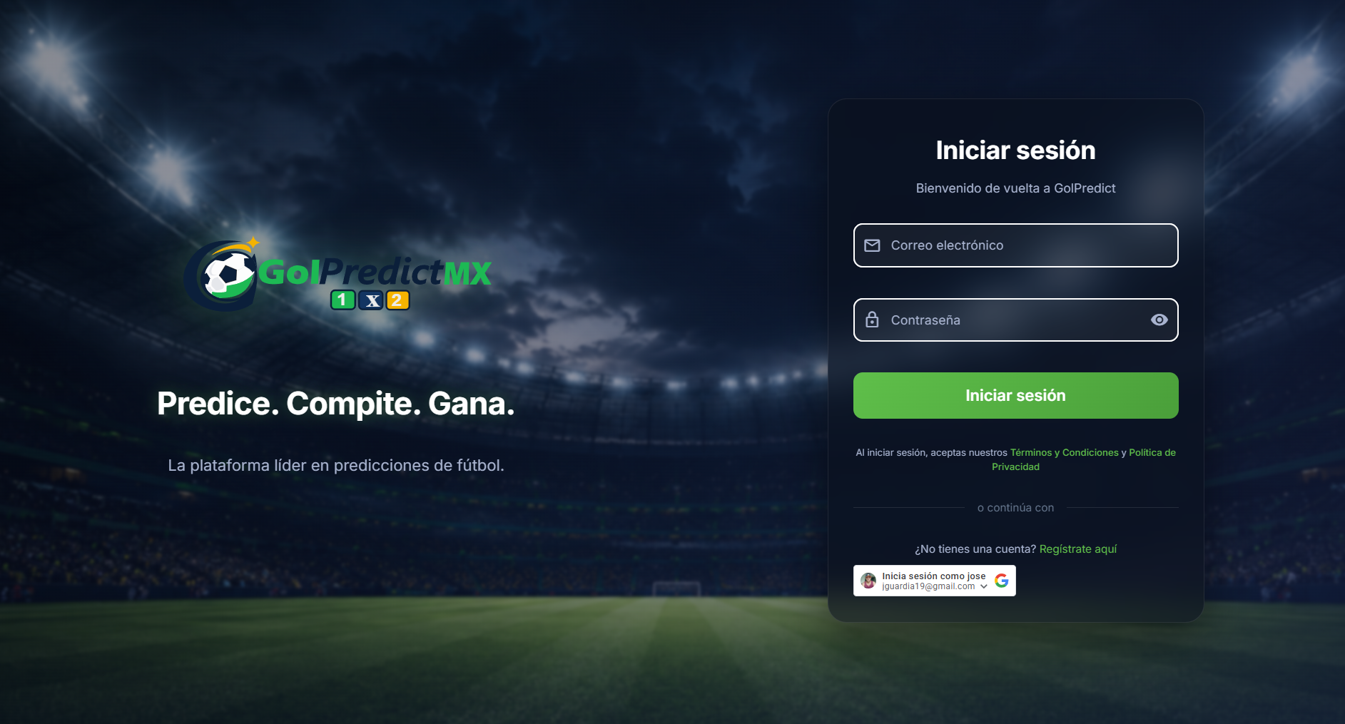 GolPredict.com.mx - Plataforma de quinielas deportivas